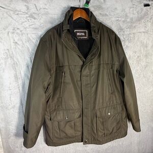 Michael Kors military green jacket with a removable fleece and quilted lining XL